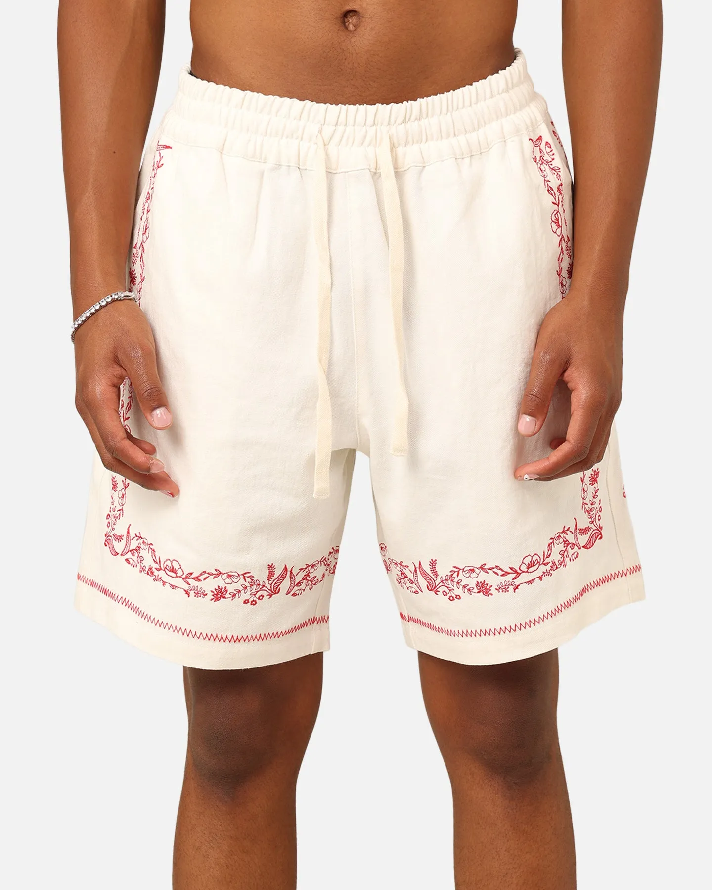 404 Frontier Linen Blend Shorts Off White