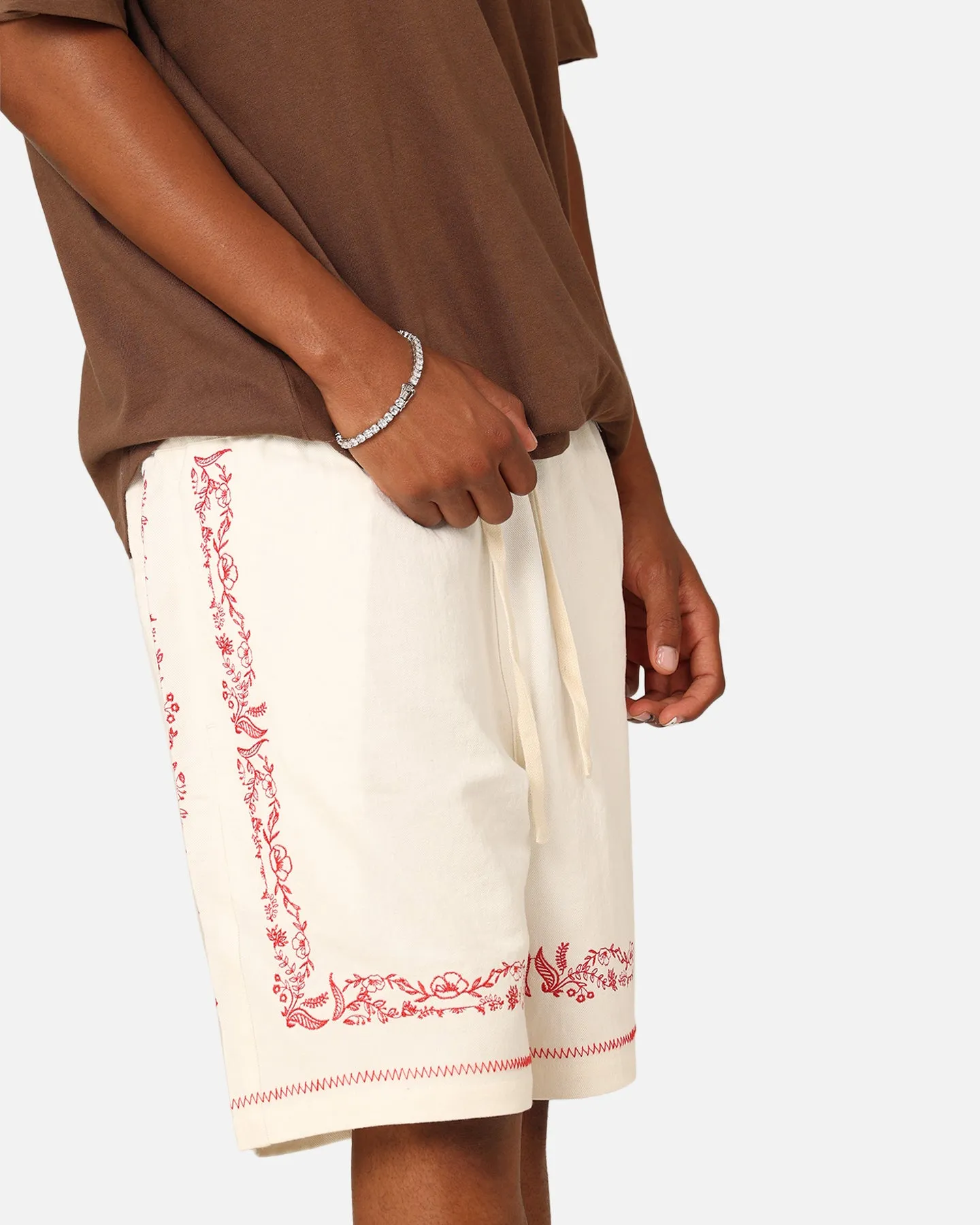 404 Frontier Linen Blend Shorts Off White