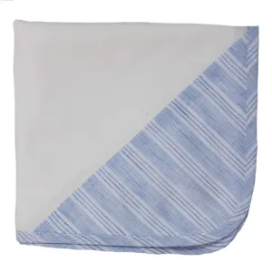 Baby Gi Blue Pinstripe Cotton Muslin Blanket