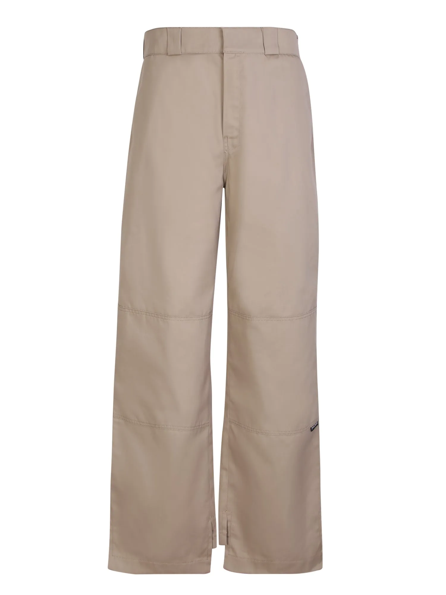 Beige straight leg trousers