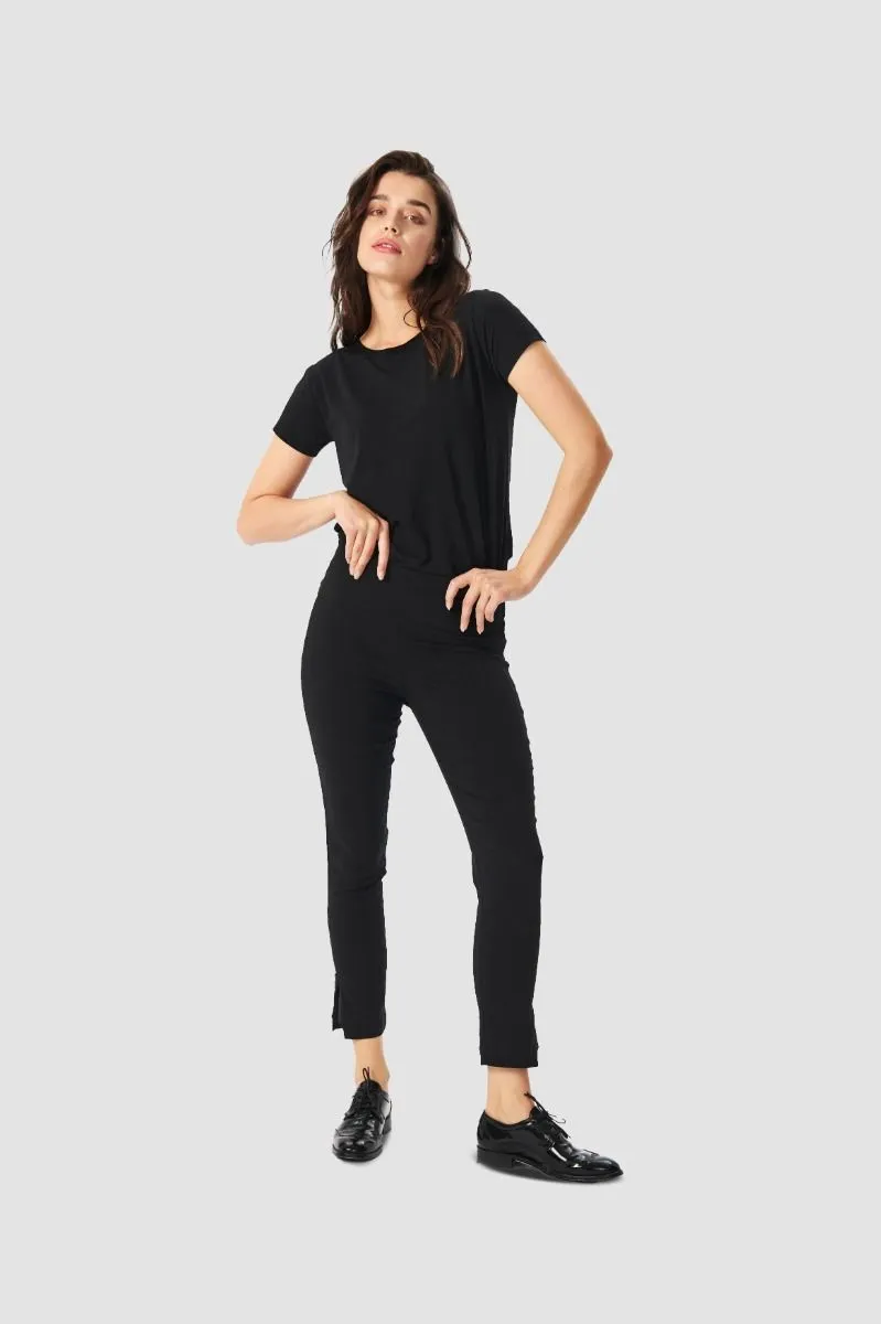 Black Magic Stretch Trousers With Zip