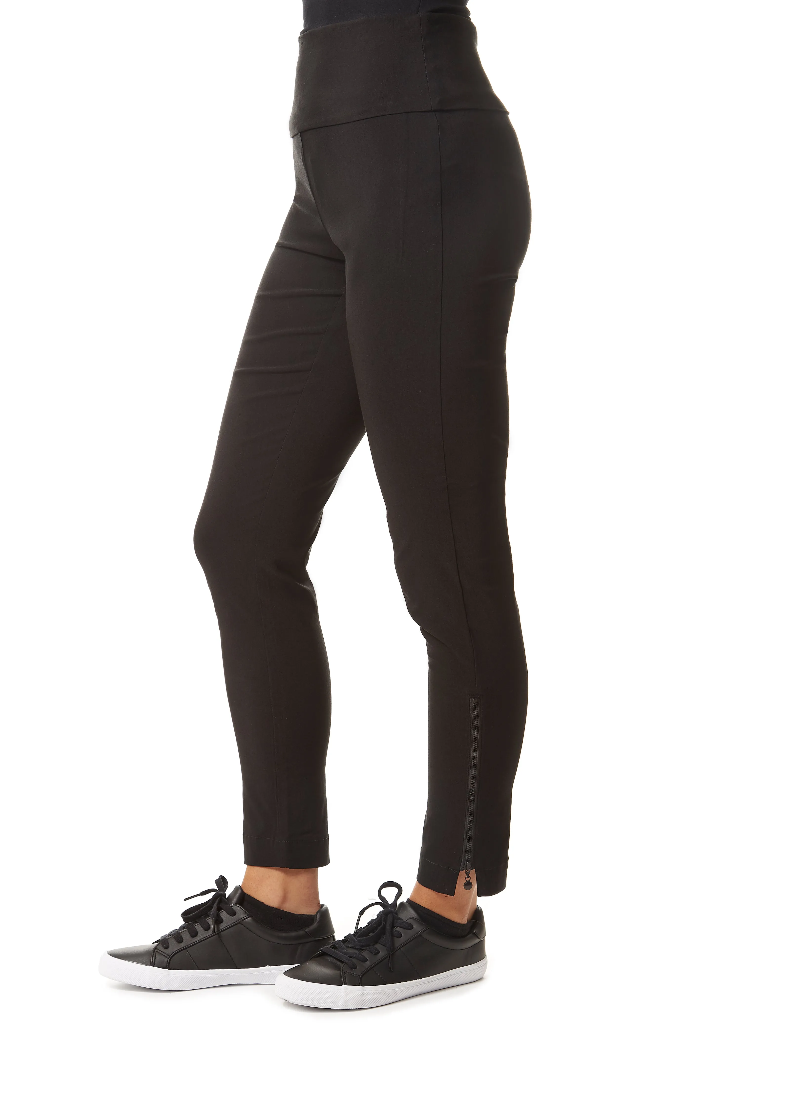 Black Magic Stretch Trousers With Zip