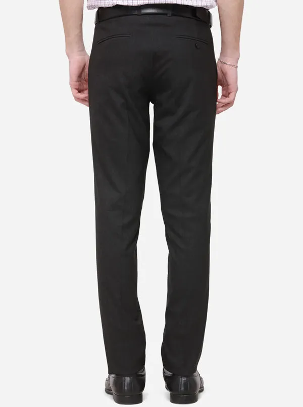 Black Solid Super Slim Fit Formal Trouser | Greenfibre