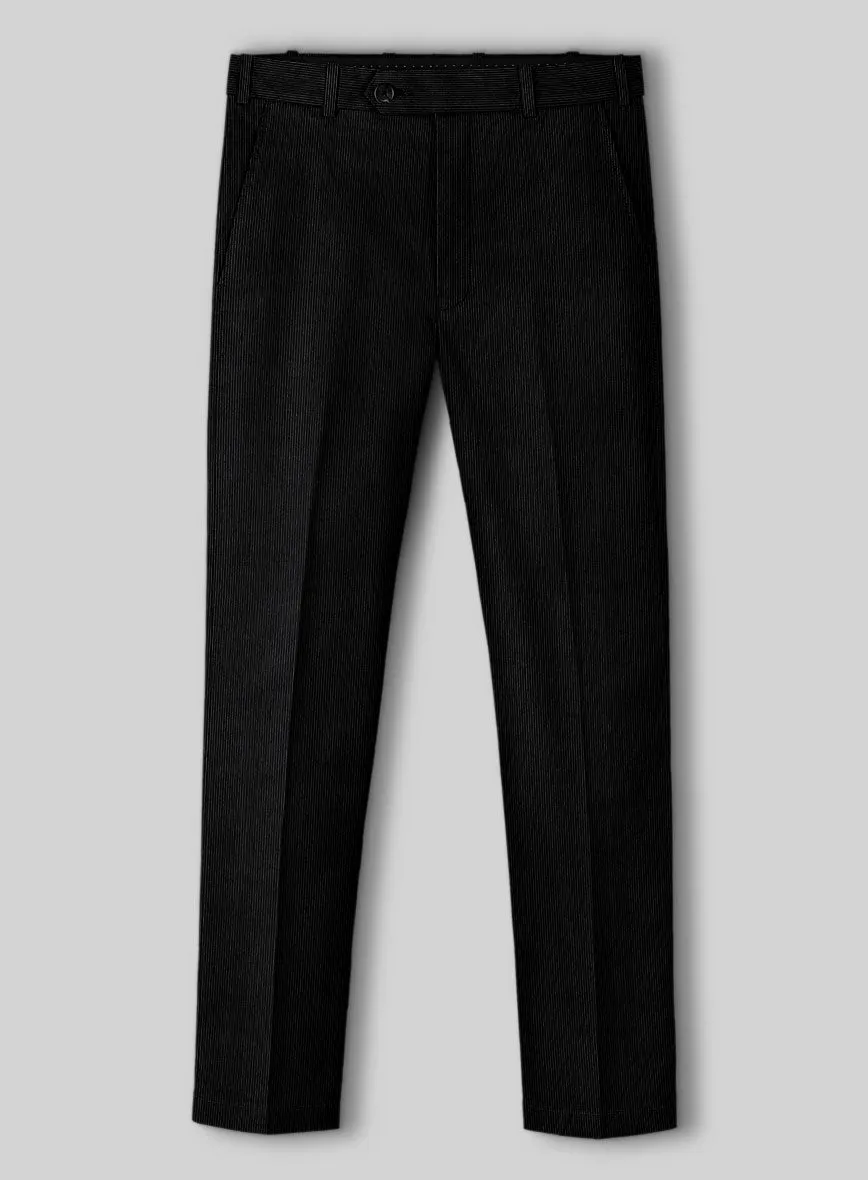 Black Stretch Pin Corduroy Suit