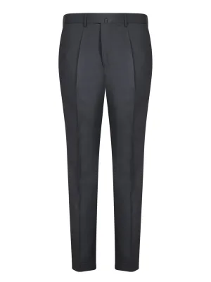 Blue Stretch Wool Trousers