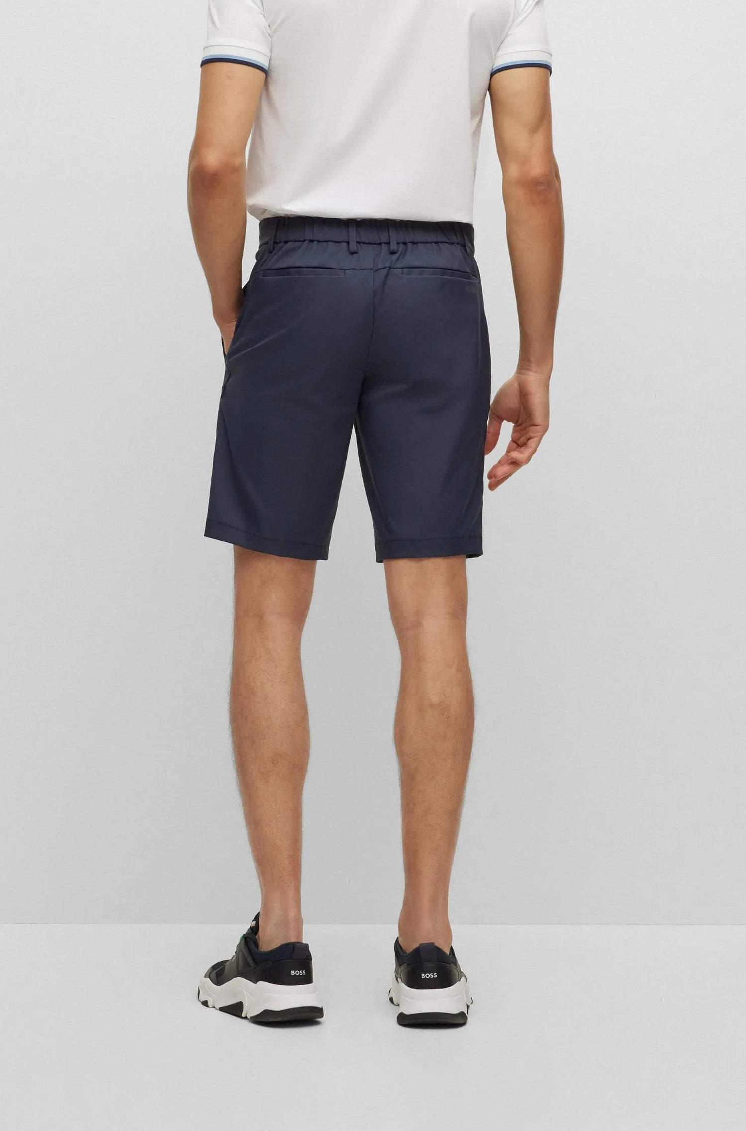 Boss Water Reppelent Slim-Fit Twill Shorts - Blue