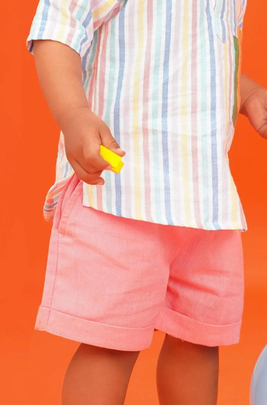 Boys 100% Cotton Pink Shorts