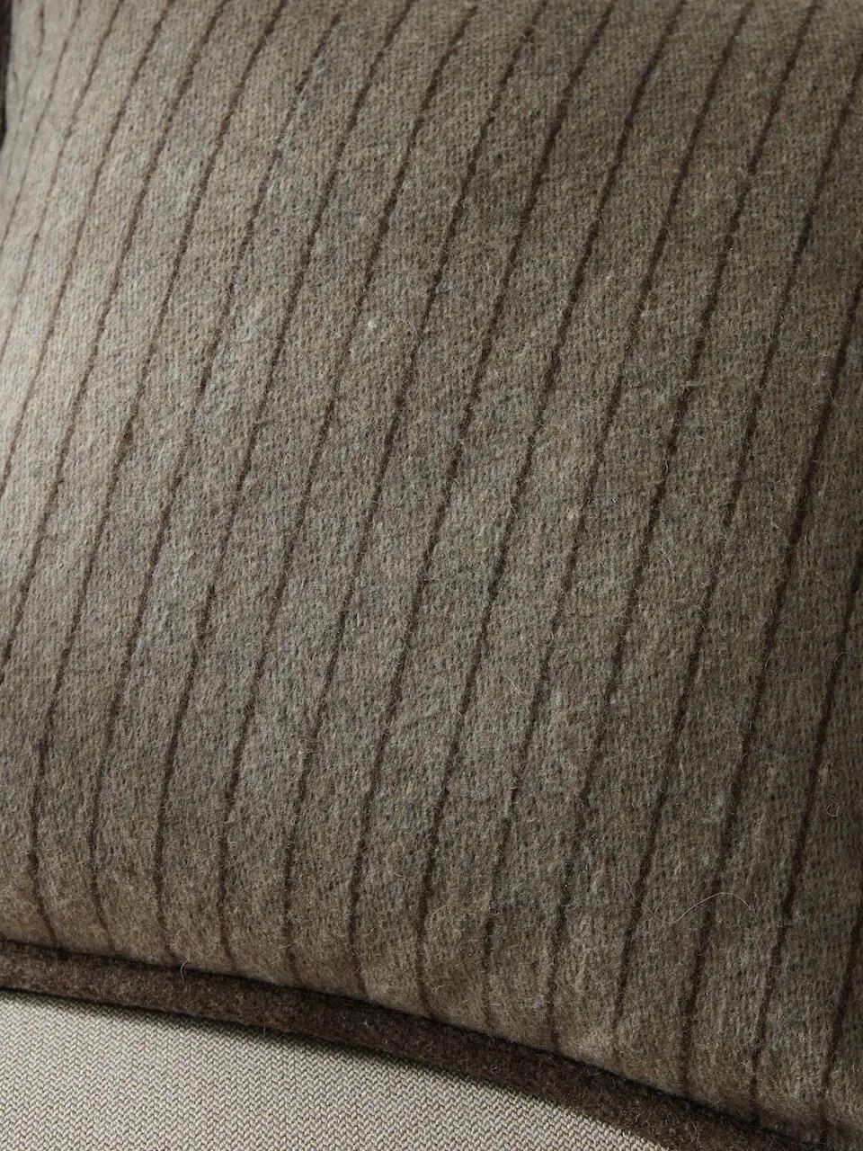 Brown Stripe Wool Cushion Cover 50 x 50 cm