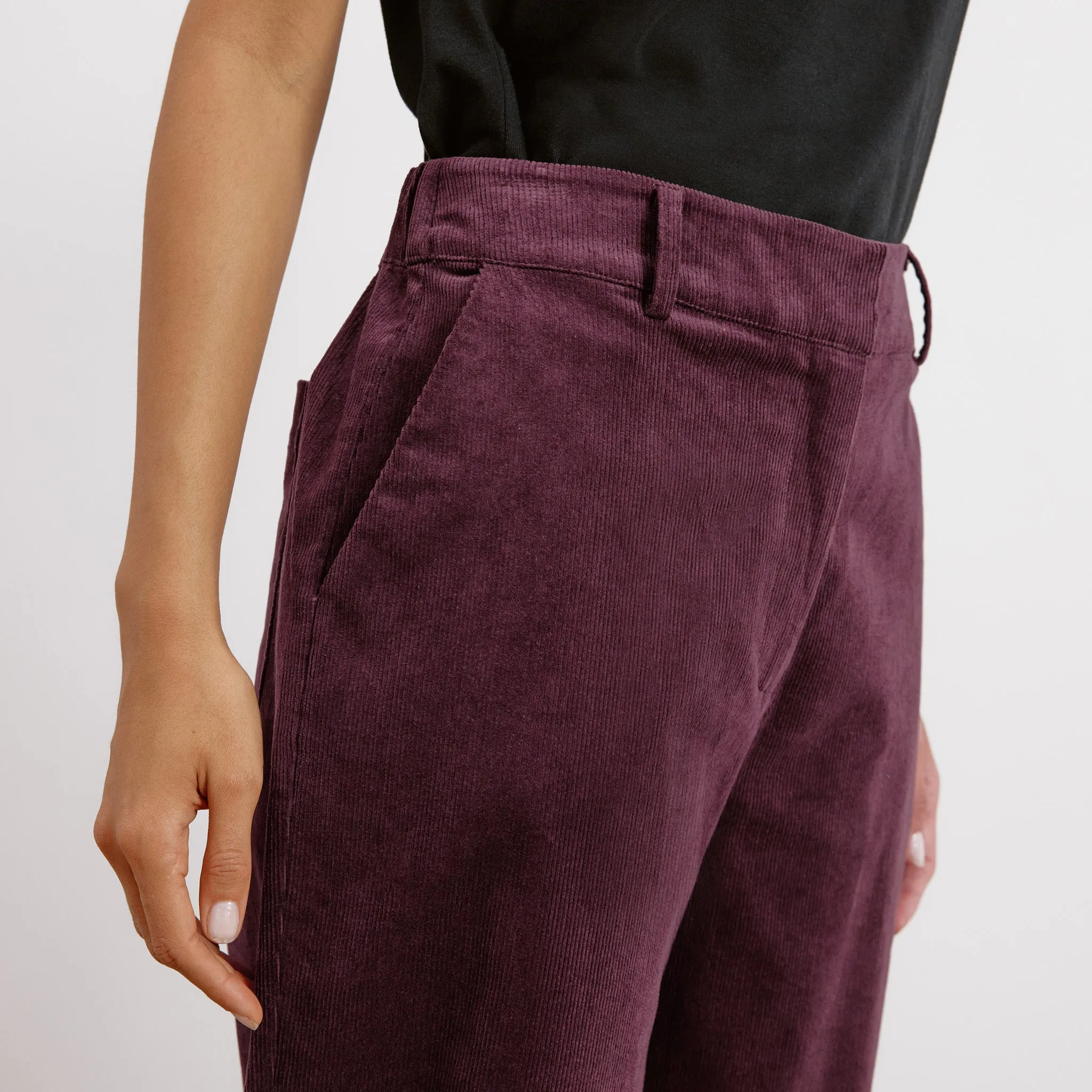 Burgundy Cord Relaxed Trouser