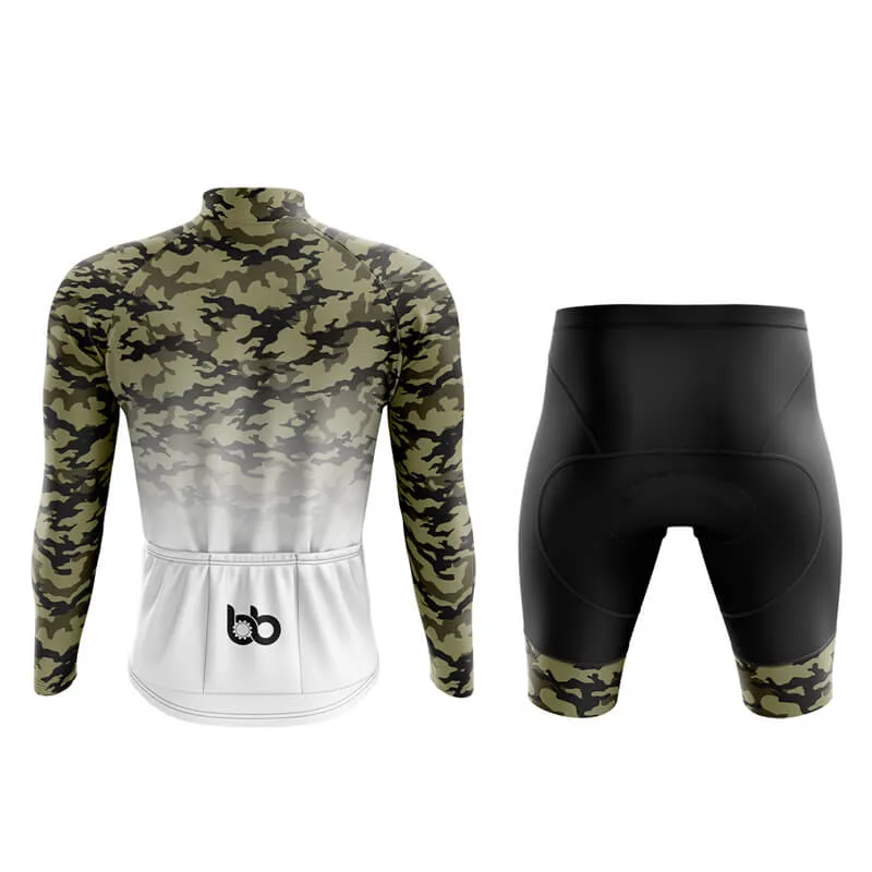 Camouflage Neck Aero Cycling Kit (V3) (Green-White)