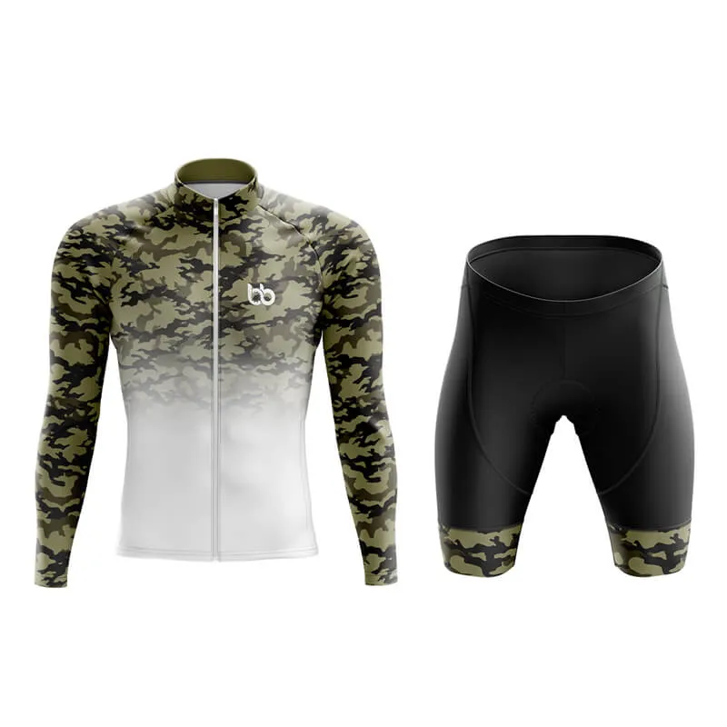 Camouflage Neck Aero Cycling Kit (V3) (Green-White)