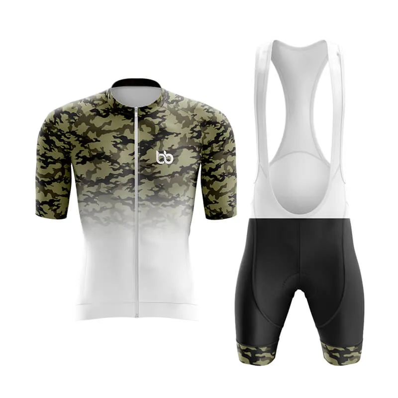 Camouflage Neck Aero Cycling Kit (V3) (Green-White)