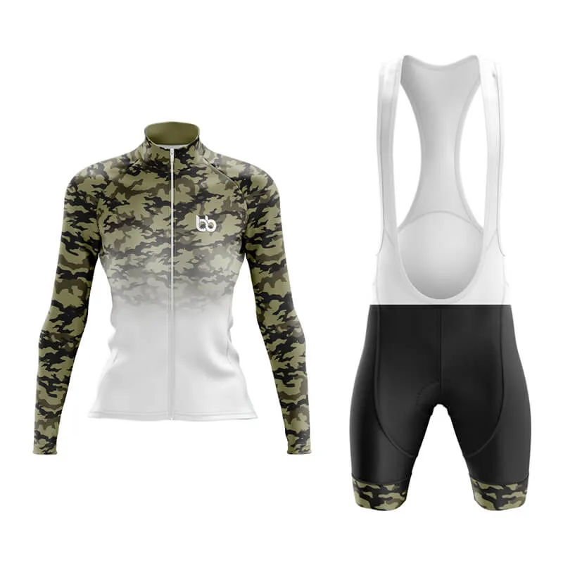 Camouflage Neck Aero Cycling Kit (V3) (Green-White)