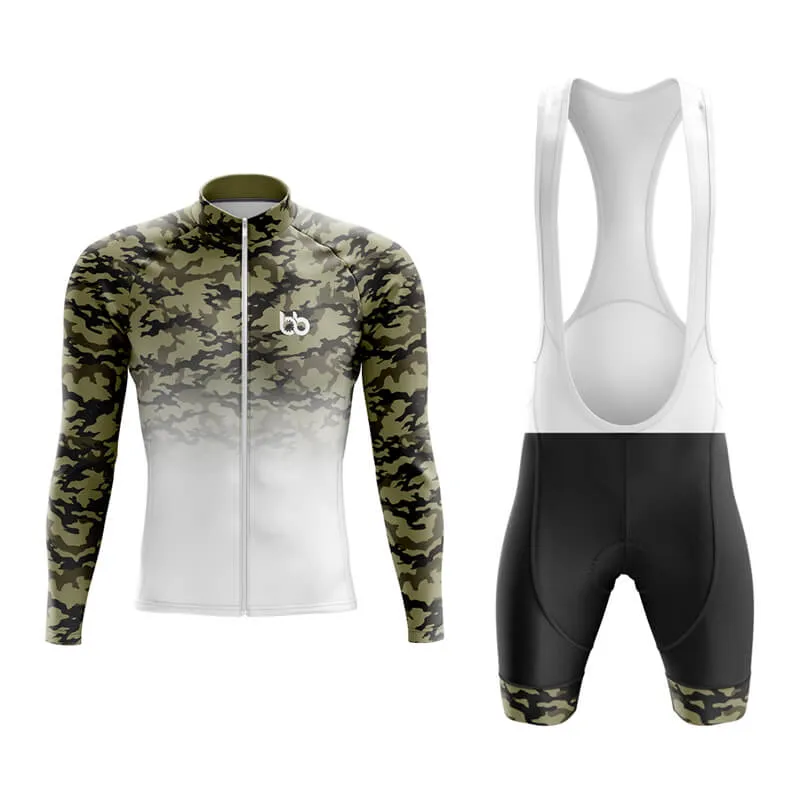 Camouflage Neck Aero Cycling Kit (V3) (Green-White)