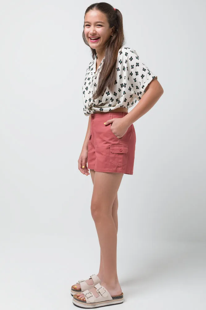 Cargo Pocket Shorts Coral