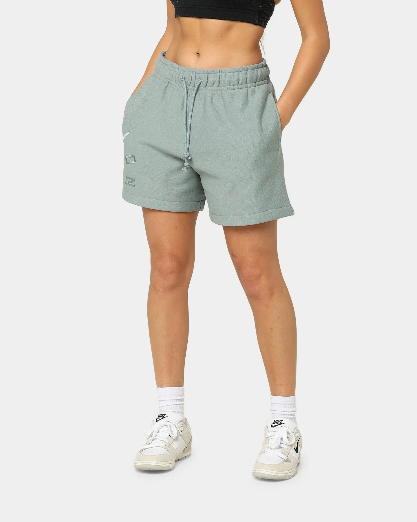 Champion Women's Reverse Weave Relaxed Shorts Sage Shimmer Green