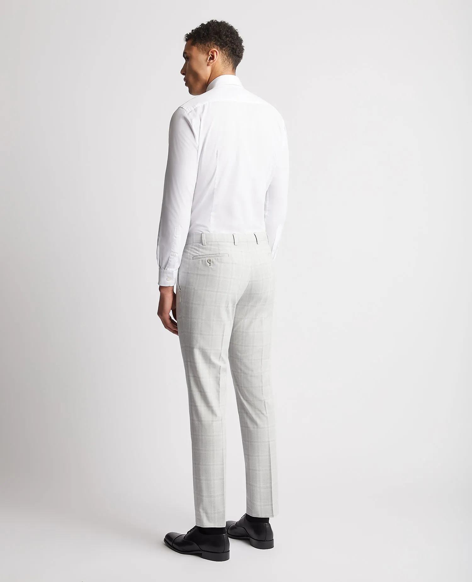 Checked Stretch Formal Trousers