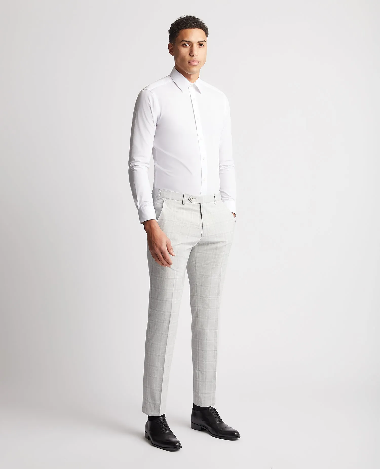 Checked Stretch Formal Trousers