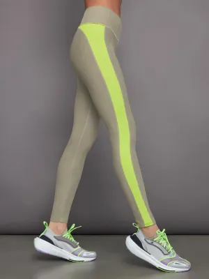 Colorblock Legging in Melt - Silversage / Acid Lime