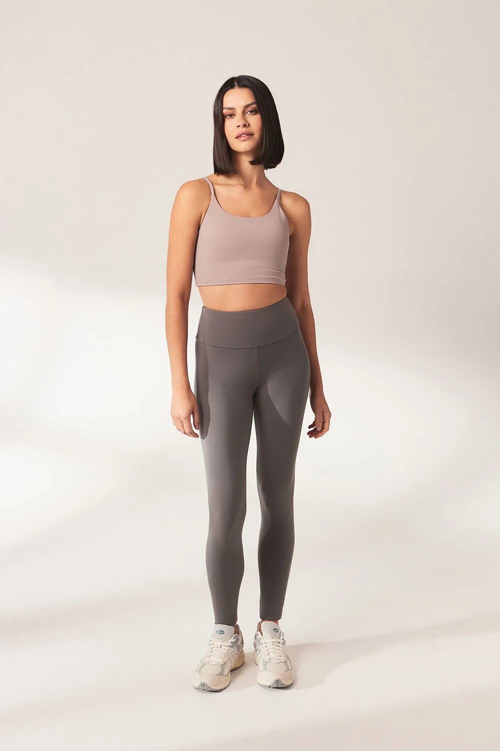 Curve Lightweight Everyday High Waisted Leggings - Slate Green