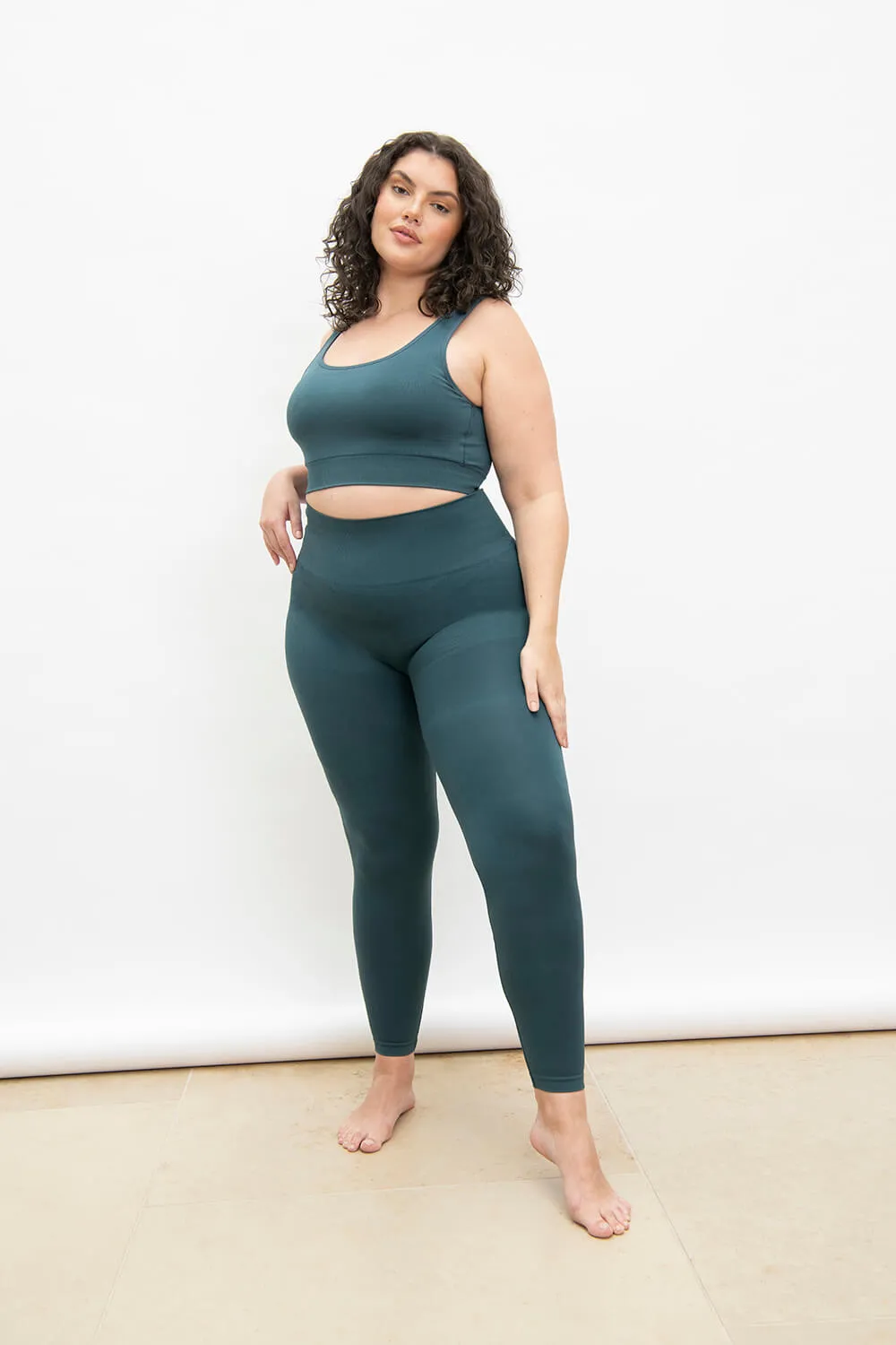 Curve Ultimate High Waisted Seamless Leggings - Teal Blue