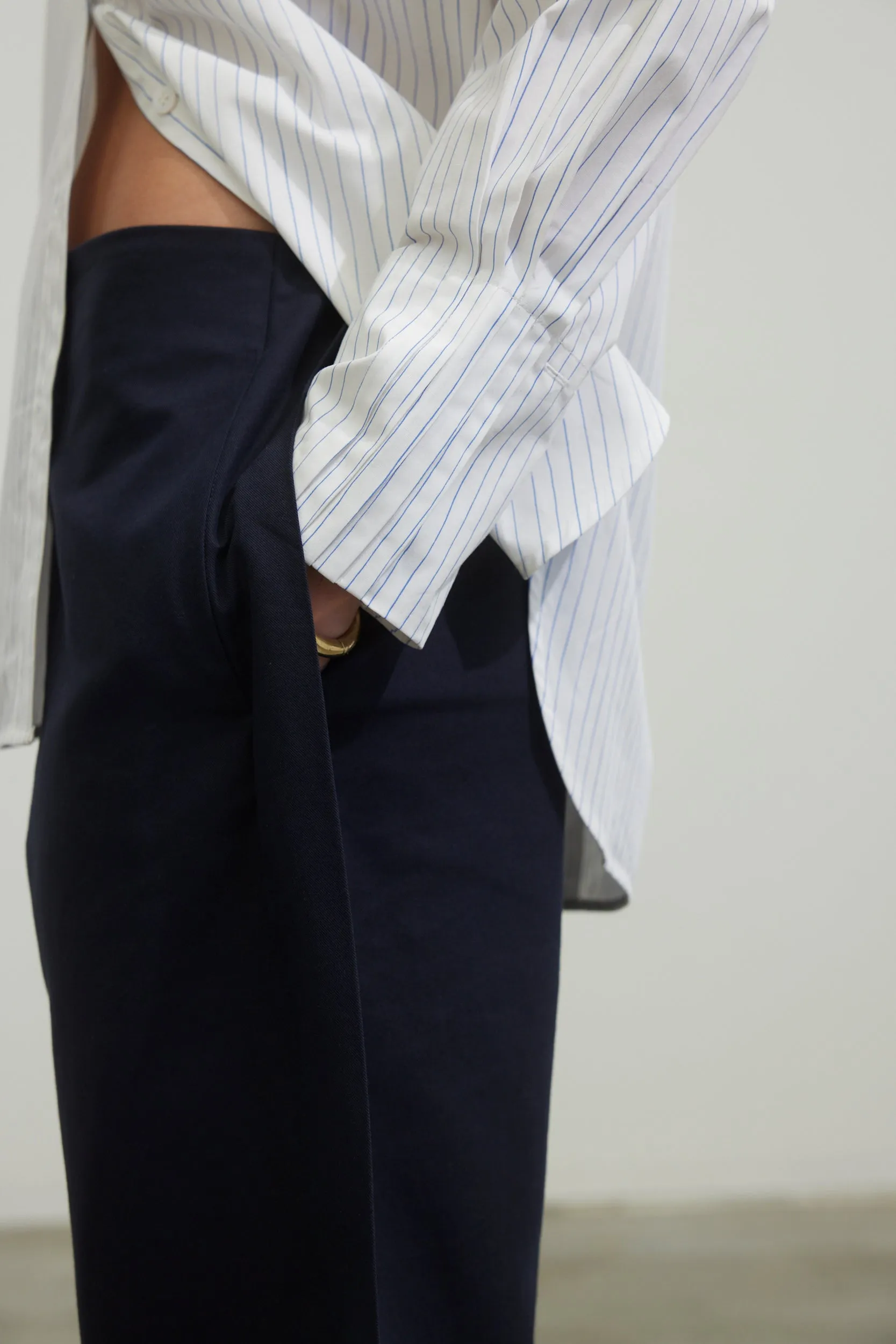 Daphne Shirt in Painted Pinstripe Blue