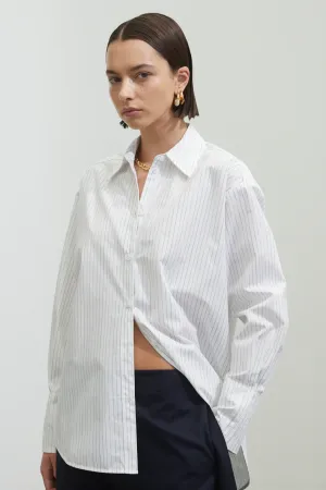 Daphne Shirt in Painted Pinstripe Blue