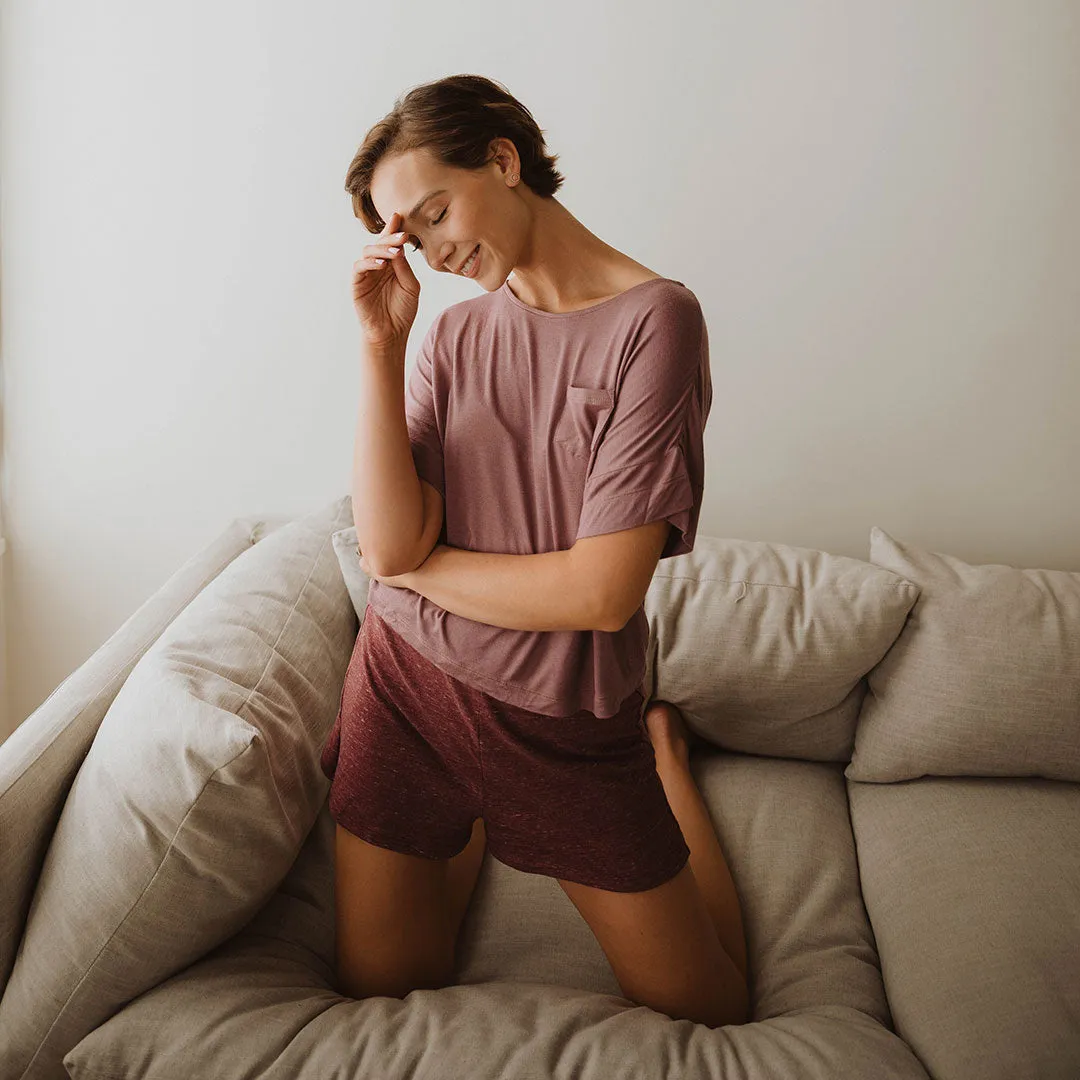 Daze Shorts, Heather Maroon