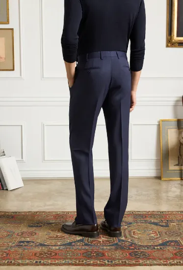 Devon Flat Front Wool Serge Trousers