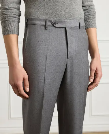 Devon Flat Front Wool Serge Trousers