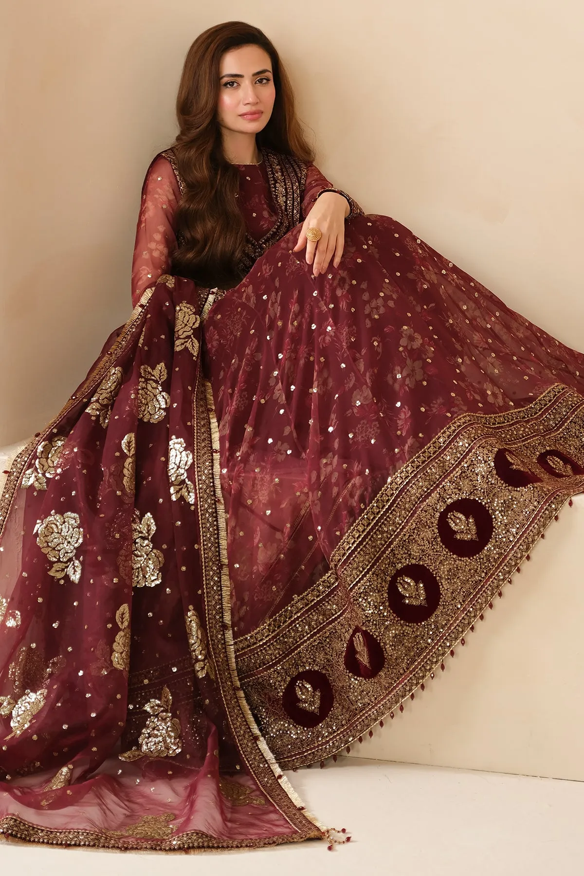 Embroidered Velvet Formal VF-2033