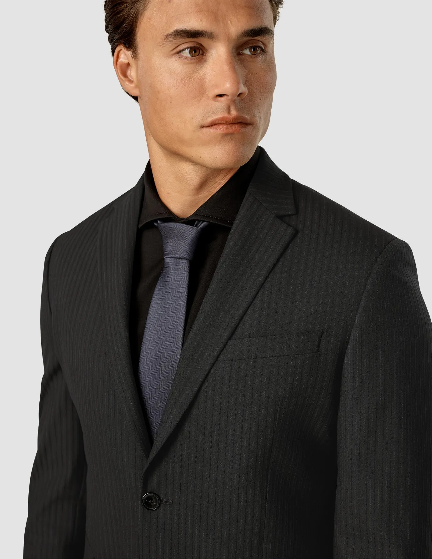 Essential Blazer Regular Asphalt Pinstripe