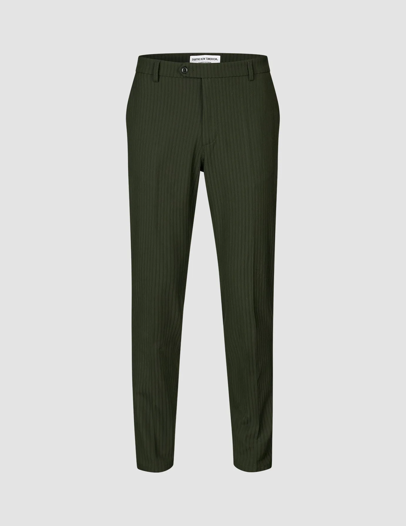 Essential Suit Moss Green Pinstripe