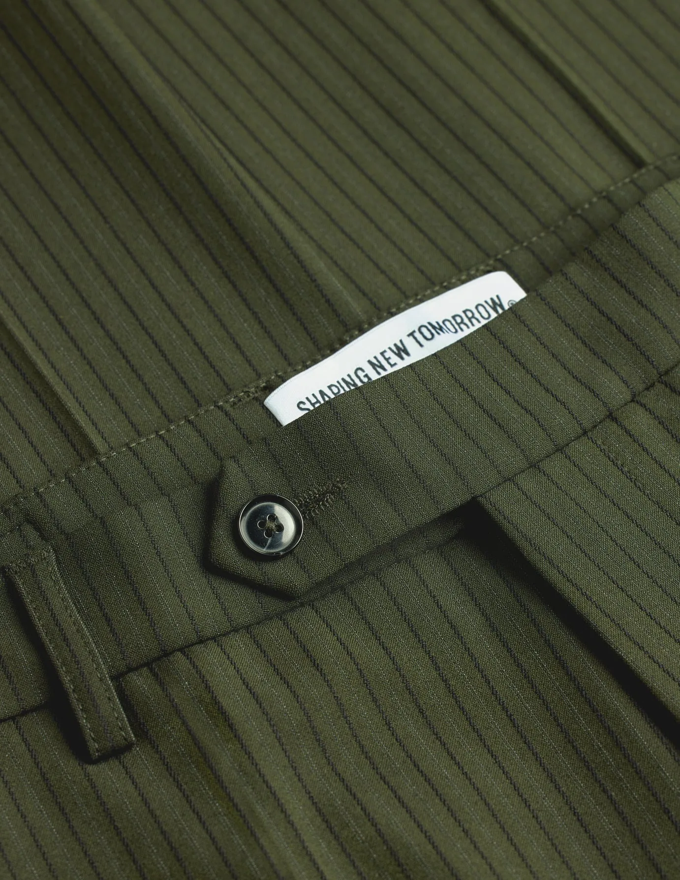 Essential Suit Moss Green Pinstripe