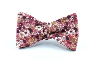 Fionn Burgundy Floral Butterfly Bow Tie