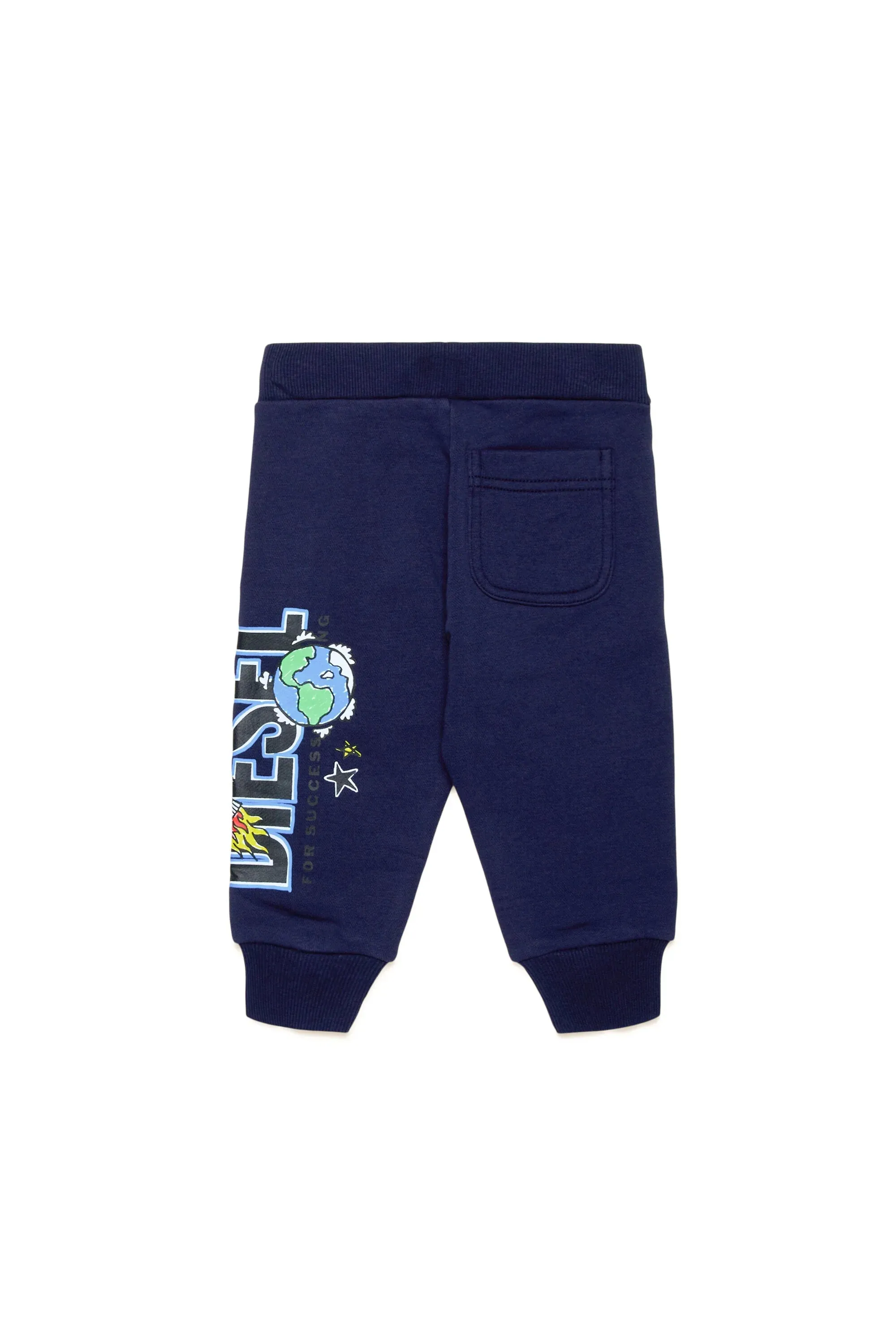 Fleece Jogger Trousers With Funny Graphic (Blue) - K00571KYAYTK8AT