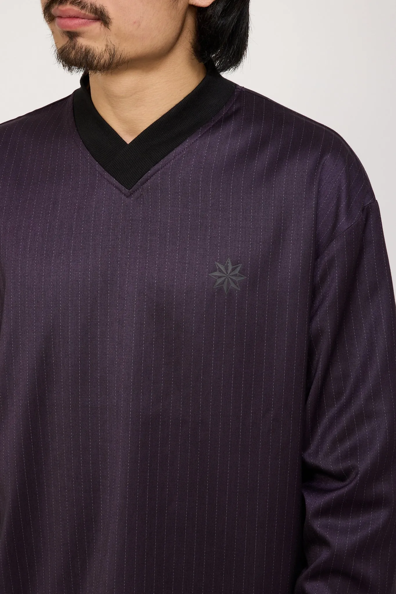 Football Shirt Purple Pinstripe