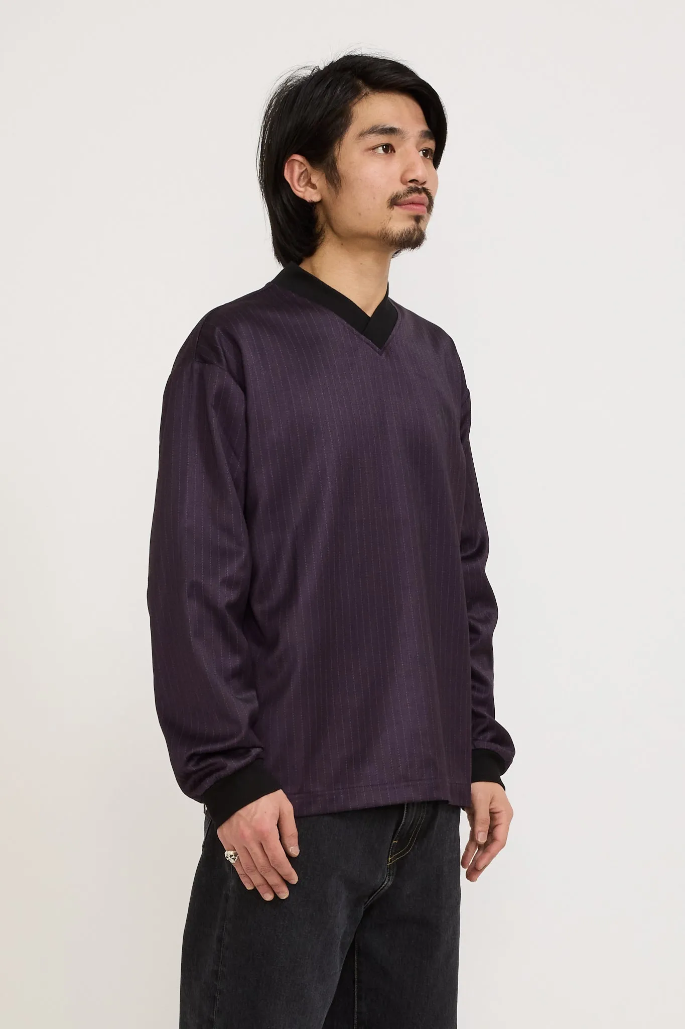 Football Shirt Purple Pinstripe