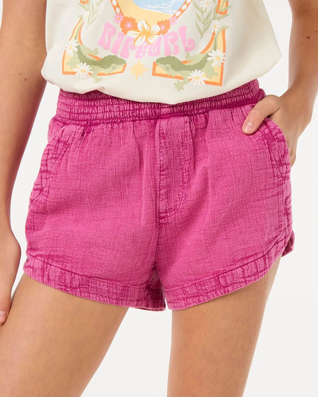 Girls Classic Surf Shorts in Hot Pink