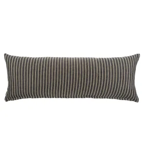 Grey Pinstripe Linen Pillow