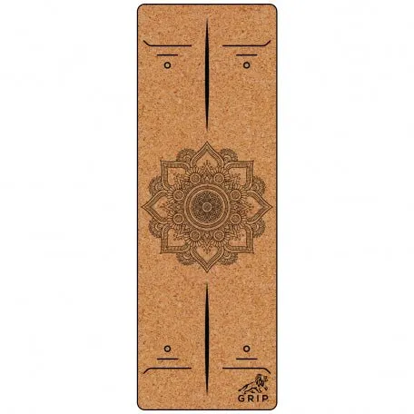 Grip Cork 24 Inches X 72 Inches, 7MM Thickness, Mandala Design Yoga Mats For Men & Women With Carry Strap & Bag.