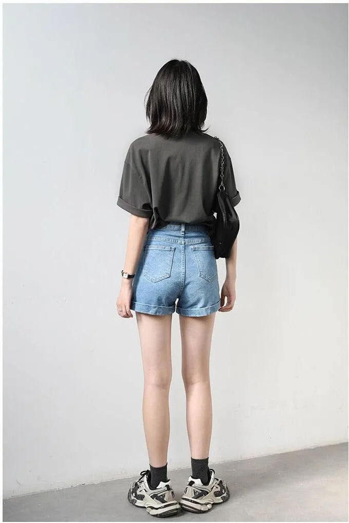 Grunge Black Jean Shorts