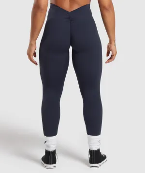 Gymshark Lifting Dipped Waistband Leggings - Heavy Blue