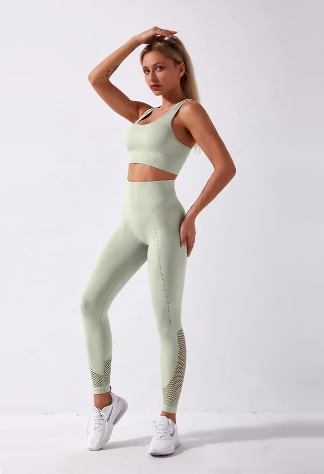 High-Waist Mesh Seamless Legging - Zephyr