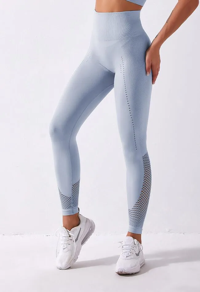 High-Waist Mesh Seamless Legging - Zephyr