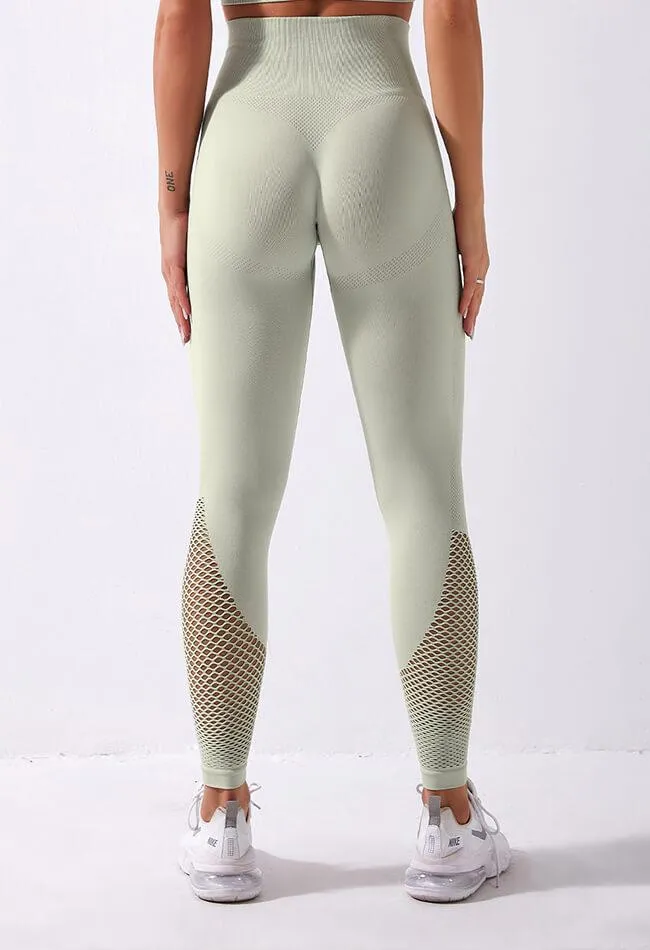 High-Waist Mesh Seamless Legging - Zephyr