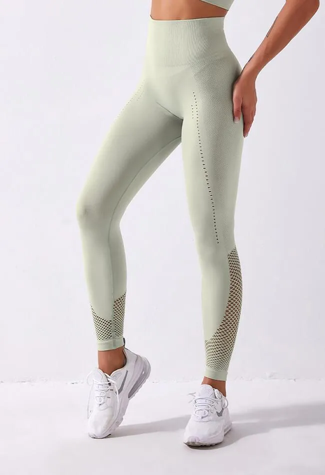 High-Waist Mesh Seamless Legging - Zephyr