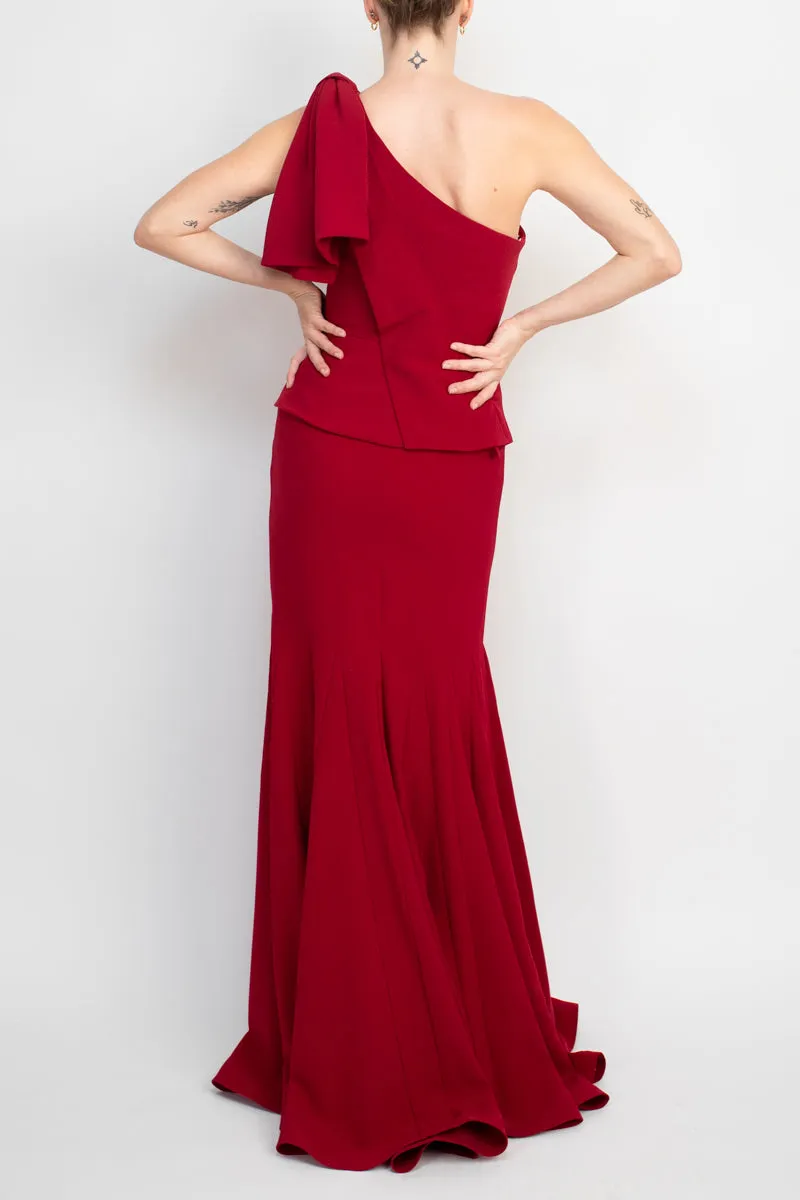 Jovani one shoulder mermaid trumpet crepe gown