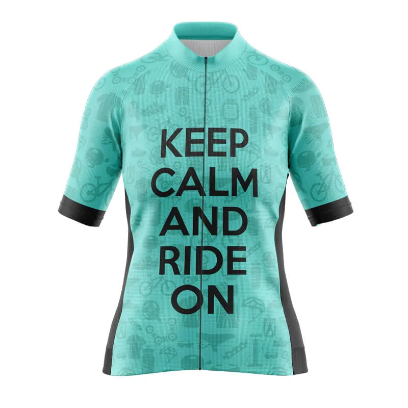 Keep Calm And Ride On Aero Jerseys (Teal)