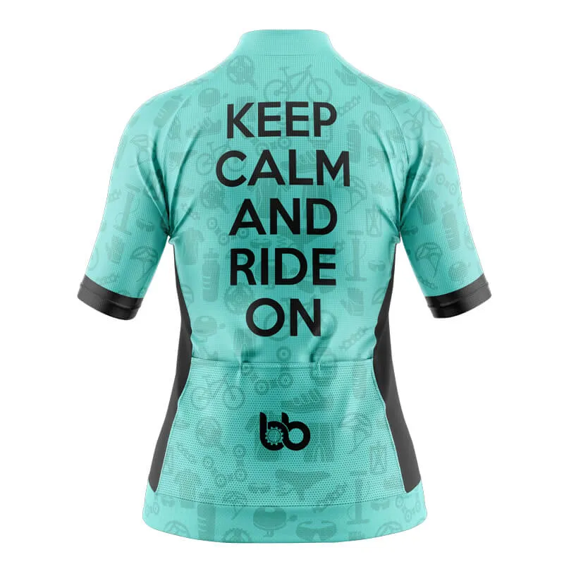 Keep Calm And Ride On Aero Jerseys (Teal)